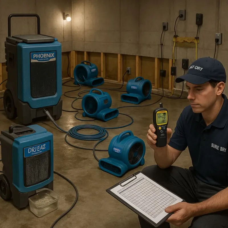 Structural Drying and Dehumidification process in Bradford, OH